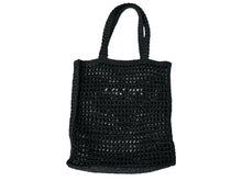 Load image into Gallery viewer, 新品同様品 PRADA プラダ ラフィア トートバッグ カゴバッグ1BG393 ストロー ウィッカー ブラック ホワイト 中古 51080