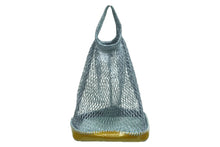 Load image into Gallery viewer, PRADA プラダ メッシュバッグ ミニバッグ ハンドバッグ イタリア製 メッシュ エナメル ブルー ゴールド 中古 51132