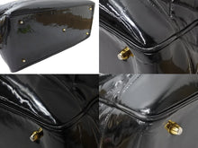 画像をギャラリービューアに読み込む, CHANEL シャネル マトラッセ エナメル チェーン ボストンバッグ 2番台 ブラック 黒 ゴールド金具 ココマーク 中古 51143