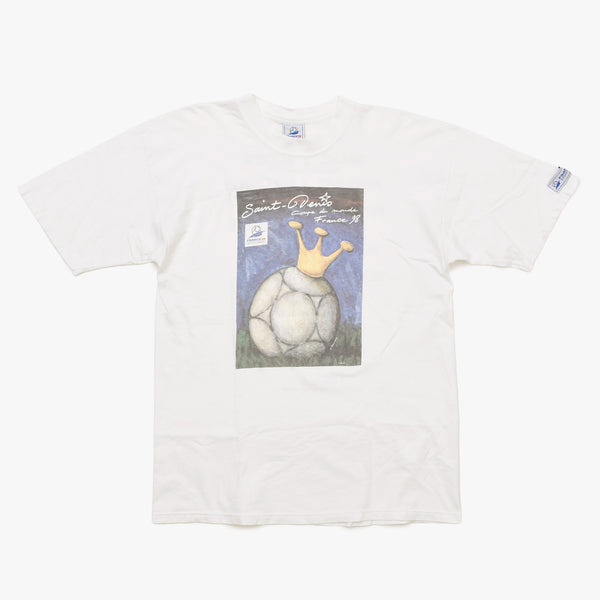 FRANCE 98 公式アートグラフィックTシャツ 1998年 ワールドカップ フランス大会 W杯 ホワイト サイズ不明 サッカー サンドニ S.デキュジス ポスターアート 美品 中古 4a005122