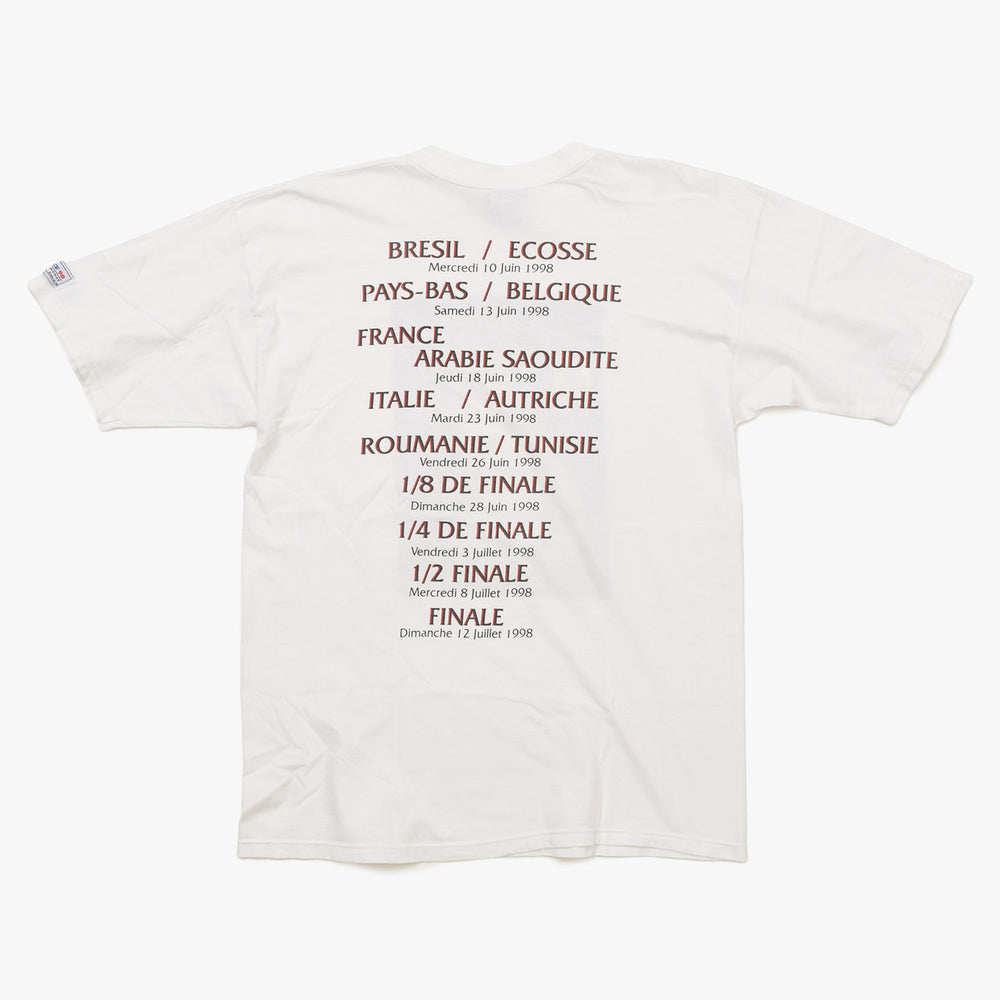 FRANCE 98 Official Art Graphic T-Shirt 1998 World Cup France Tournament White Size Unknown Soccer Saint Denis S. Decugis Poster Art Good Condition Used 4a005122