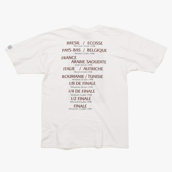 FRANCE 98 公式アートグラフィックTシャツ 1998年 ワールドカップ フランス大会 W杯 ホワイト サイズ不明 サッカー サンドニ S.デキュジス ポスターアート 美品 中古 4a005122