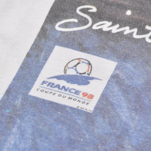 FRANCE 98 公式アートグラフィックTシャツ 1998年 ワールドカップ フランス大会 W杯 ホワイト サイズ不明 サッカー サンドニ S.デキュジス ポスターアート 美品 中古 4a005122