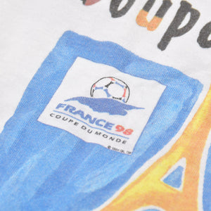 FRANCE 98 公式アートグラフィックTシャツ 1998年 ワールドカップ フランス大会 W杯 ホワイト サイズ不明 サッカー ファビアンジュアノー エッフェル塔 美品 中古 4a005123