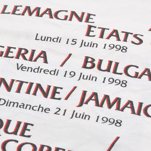 FRANCE 98 公式アートグラフィックTシャツ 1998年 ワールドカップ フランス大会 W杯 ホワイト サイズ不明 サッカー ファビアンジュアノー エッフェル塔 美品 中古 4a005123