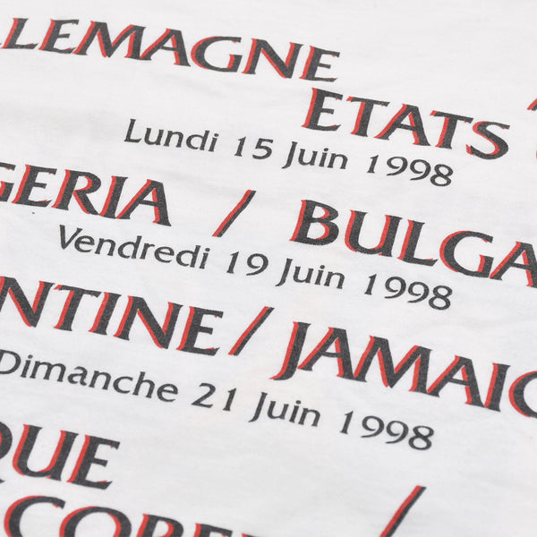 FRANCE 98 公式アートグラフィックTシャツ 1998年 ワールドカップ フランス大会 W杯 ホワイト サイズ不明 サッカー ファビアンジュアノー エッフェル塔 美品 中古 4a005123
