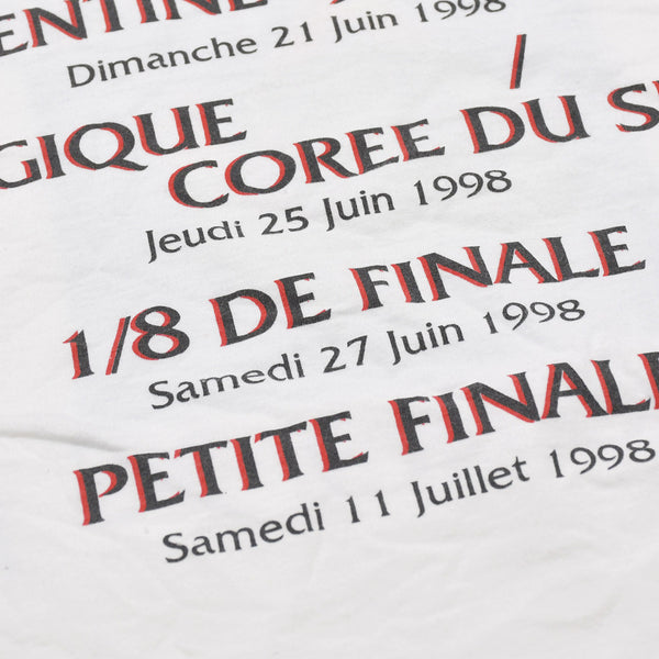 FRANCE 98 公式アートグラフィックTシャツ 1998年 ワールドカップ フランス大会 W杯 ホワイト サイズ不明 サッカー ファビアンジュアノー エッフェル塔 美品 中古 4a005123