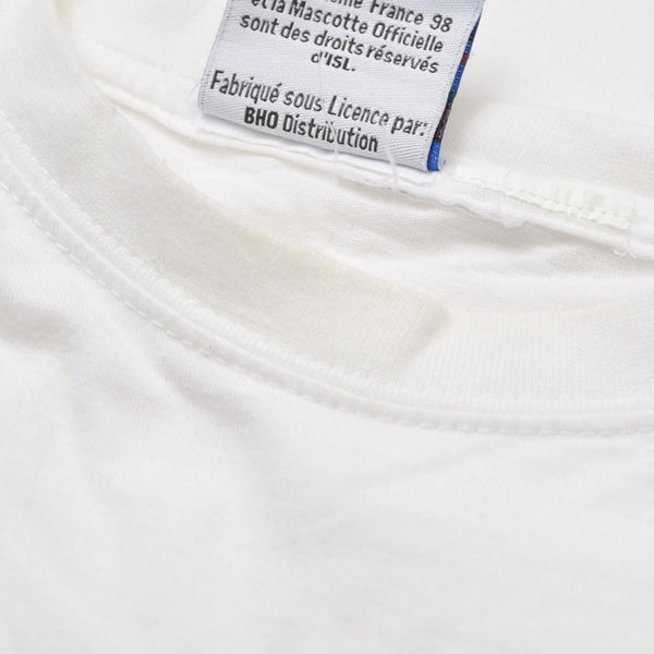 FRANCE 98 公式アートグラフィックTシャツ 1998年 ワールドカップ フランス大会 W杯 ホワイト サイズ不明 サッカー ファビアンジュアノー エッフェル塔 美品 中古 4a005123