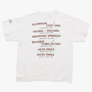 FRANCE 98 公式アートグラフィックTシャツ 1998年 ワールドカップ フランス大会 W杯 ホワイト サイズ不明 サッカー ファビアンジュアノー エッフェル塔 美品 中古 4a005123