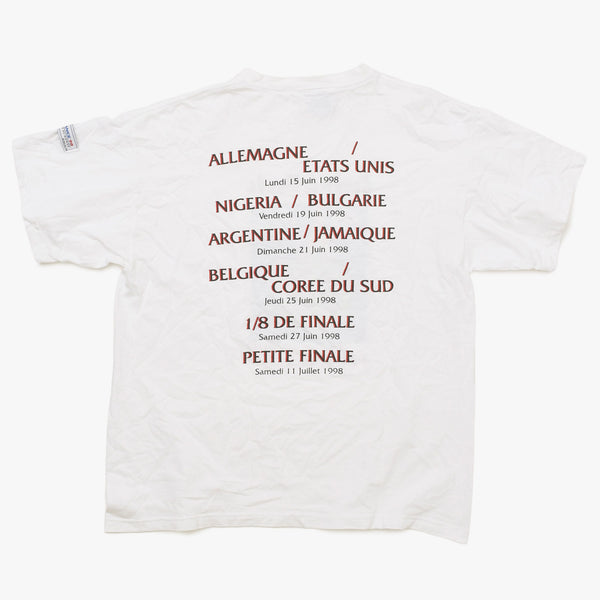 FRANCE 98 公式アートグラフィックTシャツ 1998年 ワールドカップ フランス大会 W杯 ホワイト サイズ不明 サッカー ファビアンジュアノー エッフェル塔 美品 中古 4a005123
