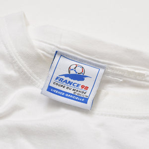 FRANCE 98 公式アートグラフィックTシャツ 1998年 ワールドカップ フランス大会 W杯 ホワイト サイズ不明 サッカー ファビアンジュアノー エッフェル塔 美品 中古 4a005123