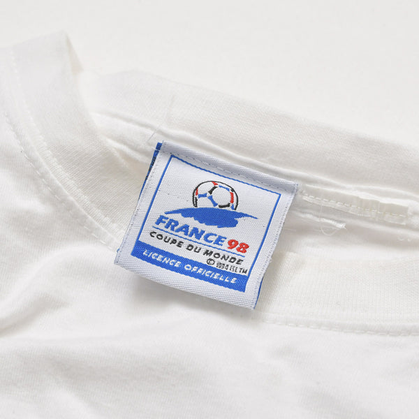 FRANCE 98 公式アートグラフィックTシャツ 1998年 ワールドカップ フランス大会 W杯 ホワイト サイズ不明 サッカー ファビアンジュアノー エッフェル塔 美品 中古 4a005123
