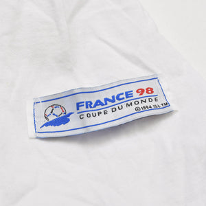 FRANCE 98 公式アートグラフィックTシャツ 1998年 ワールドカップ フランス大会 W杯 ホワイト サイズ不明 サッカー ファビアンジュアノー エッフェル塔 美品 中古 4a005123