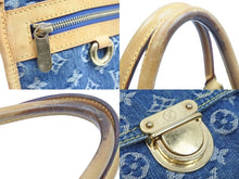 画像をギャラリービューアに読み込む, LOUISVUITTON ルイヴィトン トートバッグ フラットショッパー M95018 モノグラム デニム ブルー ゴールド金具 中古 51332