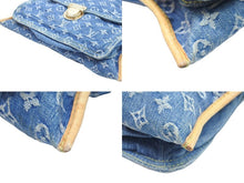 画像をギャラリービューアに読み込む, LOUISVUITTON ルイヴィトン トートバッグ フラットショッパー M95018 モノグラム デニム ブルー ゴールド金具 中古 51332