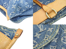 画像をギャラリービューアに読み込む, LOUISVUITTON ルイヴィトン トートバッグ フラットショッパー M95018 モノグラム デニム ブルー ゴールド金具 中古 51332