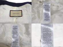 画像をギャラリービューアに読み込む, 新品同様 GUCCI グッチ ツイードジャケット アウター 691452 ZAIU7 イタリア製 ベージュ ネイビー ゴールド サイズ40 中古 51380