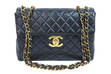 画像をギャラリービューアに読み込む, CHANEL シャネル デカマトラッセ シングルフラップ ダブルチェーン ショルダーバッグ ラムスキン ブラック 美品 中古 51398