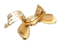 画像をギャラリービューアに読み込む, BALENCIAGA バレンシアガ バレッタ アクセサリー 小物 髪留め リボン フランス製 GP ゴールド 良品 中古 51424