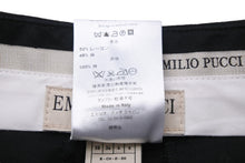 画像をギャラリービューアに読み込む, EMILIO PUCCI エミリオプッチ スラックスパンツ 52RT51 イタリア製 レーヨン 麻 ブラック サイズ34 美品 中古 51670