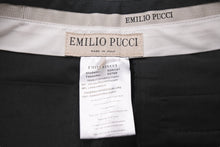 画像をギャラリービューアに読み込む, EMILIO PUCCI エミリオプッチ スラックスパンツ 52RT51 イタリア製 レーヨン 麻 ブラック サイズ34 美品 中古 51670