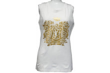 画像をギャラリービューアに読み込む, YVES SAINT LAURENT イヴサンローラン カサンドラ タンクトップノースリーブ ホワイト ゴールド コットン サイズS 美品 中古 51698