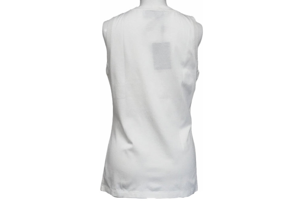 YVES SAINT LAURENT Yves Saint Laurent Cassandra Tank Top Sleeveless White Gold Cotton Size S Good Condition Used 51698
