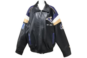 ST.LOUIS RAMS Saint Louis Rams Leather Jacket Rider's Jacket 58RG0034LA00U053 Navy Black Beige Size S Excellent Condition Used 51725
