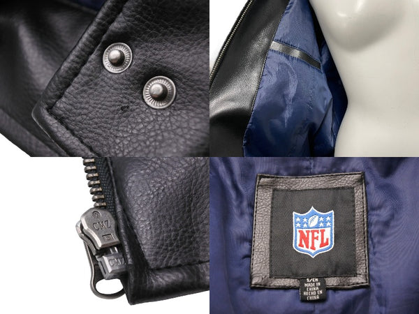 ST.LOUIS RAMS Saint Louis Rams Leather Jacket Rider's Jacket 58RG0034LA00U053 Navy Black Beige Size S Excellent Condition Used 51725