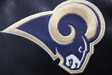 Load image into Gallery viewer, ST.LOUIS RAMS セントルイスラムズ レザージャケット ライダース 58RG0034LA00U053 ネイビー ブラック ベージュ S 美品 中古 51725