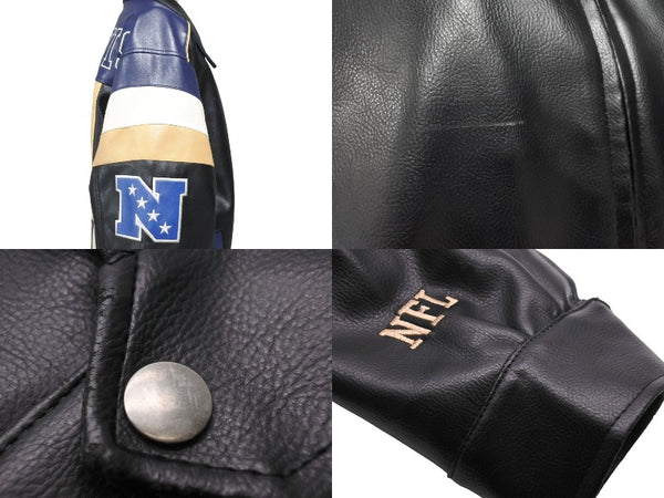 ST.LOUIS RAMS Saint Louis Rams Leather Jacket Rider's Jacket 58RG0034LA00U053 Navy Black Beige Size S Excellent Condition Used 51725