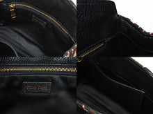 Load image into Gallery viewer, MIUMIU ミュウミュウ ジャガード マドラス ショルダーバッグ ブラック ゴートレザー 5BH131 ロゴ ゴールド金具 美品 中古 4b005175