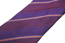 画像をギャラリービューアに読み込む, GUCCI グッチ ネクタイ ストライプ トムブラウン期 GG柄 ロゴ シルク パープル ブルー オレンジ レッド 美品 中古 51802
