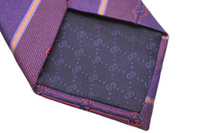 画像をギャラリービューアに読み込む, GUCCI グッチ ネクタイ ストライプ トムブラウン期 GG柄 ロゴ シルク パープル ブルー オレンジ レッド 美品 中古 51802