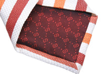 Load image into Gallery viewer, GUCCI グッチ ネクタイ トムフォード期 ストライプ 服飾小物 ロゴ シルク オレンジ ホワイト レッド 美品 中古 51807