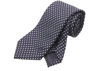 画像をギャラリービューアに読み込む, GUCCI グッチ ネクタイ 紳士 ブラック ホワイト シルク 水玉 総柄 服飾小物 トムフォード期 美品 中古 51810