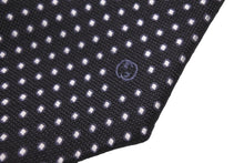 画像をギャラリービューアに読み込む, GUCCI グッチ ネクタイ 紳士 ブラック ホワイト シルク 水玉 総柄 服飾小物 トムフォード期 美品 中古 51810