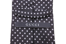 画像をギャラリービューアに読み込む, GUCCI グッチ ネクタイ 紳士 ブラック ホワイト シルク 水玉 総柄 服飾小物 トムフォード期 美品 中古 51810
