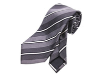 画像をギャラリービューアに読み込む, GUCCI グッチ ネクタイ トムフォード期 ストライプ スーツ シルク ブラック グレー ホワイト 美品 中古 51812
