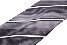 画像をギャラリービューアに読み込む, GUCCI グッチ ネクタイ トムフォード期 ストライプ スーツ シルク ブラック グレー ホワイト 美品 中古 51812
