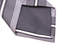 画像をギャラリービューアに読み込む, GUCCI グッチ ネクタイ トムフォード期 ストライプ スーツ シルク ブラック グレー ホワイト 美品 中古 51812