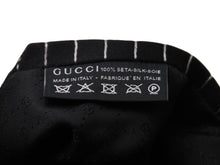 画像をギャラリービューアに読み込む, GUCCI グッチ ネクタイ トムフォード期 ストライプ 服飾小物 ブランド ロゴ シルク ブラック シルバー ゴールド 美品 中古 51813