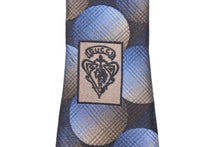 画像をギャラリービューアに読み込む, GUCCI グッチ ネクタイ 水玉 総柄 服飾小物 トムフォード期 シルク ブルー ゴールド ブラック 美品 中古 51814