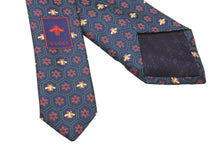 画像をギャラリービューアに読み込む, GUCCI グッチ ミケーレ ネクタイ 極美品 紳士 ネイビー レッド グリーン 148x7cm GGデザイン 中古 51816