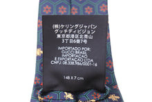 画像をギャラリービューアに読み込む, GUCCI グッチ ミケーレ ネクタイ 極美品 紳士 ネイビー レッド グリーン 148x7cm GGデザイン 中古 51816