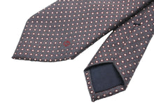画像をギャラリービューアに読み込む, GUCCI グッチ ネクタイ スーツ 紳士 ドット柄 ロゴ コットン グレー レッド シルバー 美品 中古 51817