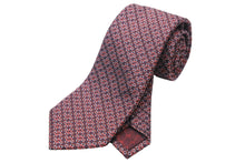 画像をギャラリービューアに読み込む, GUCCI グッチ ネクタイ GG柄 総柄 トムフォード期 シルク レッド ピンク ブラウン シルバー 美品 中古 51823