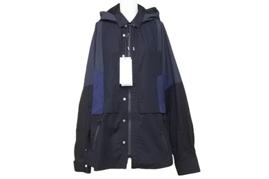 Sacai サカイ ジャケット 21-02582M 21AW メンズ ブラック ネイビー コットン リネン サイズ2 美品 中古 51853