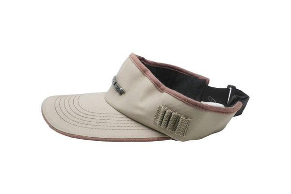 Oakley Sun Visor Logo Plate 35460 Made in China Cotton Beige Brown Silver Hardware Good Used 52022