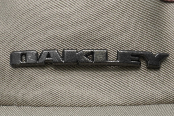 Oakley Sun Visor Logo Plate 35460 Made in China Cotton Beige Brown Silver Hardware Good Used 52022
